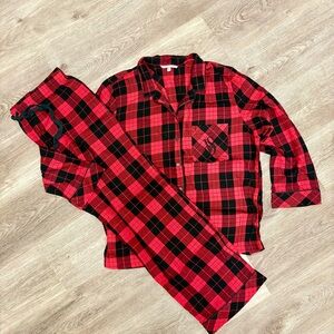 Victorias Secret Pajama Set Red Flannel 2016 K3